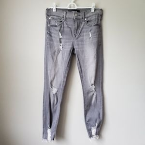 Express Distressed grey ankle jeans size 2 short